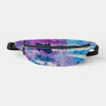 Abstract Watercolor Splatter Blue Purple and White Fanny Pack