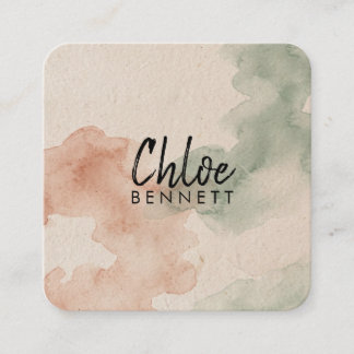 Abstract Watercolor Square Business Card