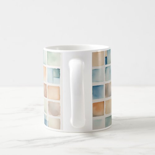 Abstract watercolor square digital image coffee mug