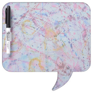 Abstract Watercolor Square Speech Bubble Dry Erase Board