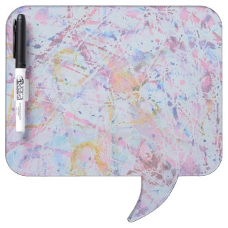 Abstract Watercolor Square Speech Bubble Dry Erase Board