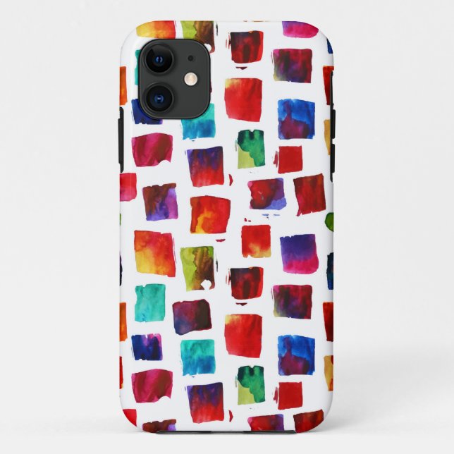 Abstract watercolor squares geometric pattern Case-Mate iPhone case (Back)