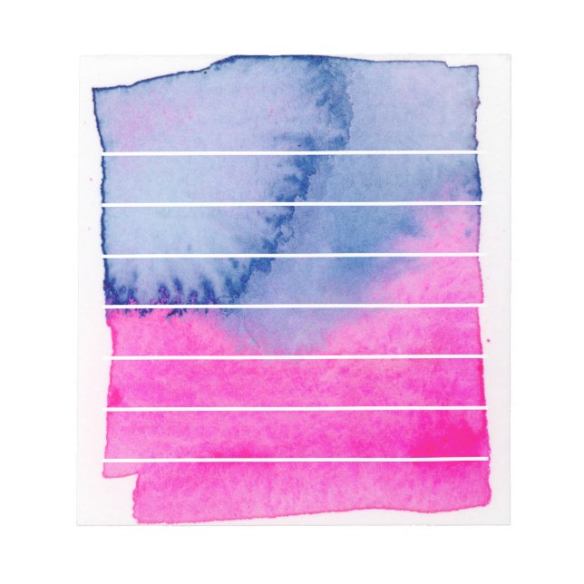 Abstract Watercolor Stripes Notepad (Front)