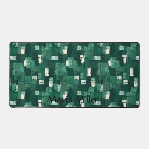 Abstract Watercolor Style Emerald Green Palette Desk Mat
