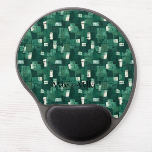 Abstract Watercolor Style Emerald Green Palette Gel Mouse Pad