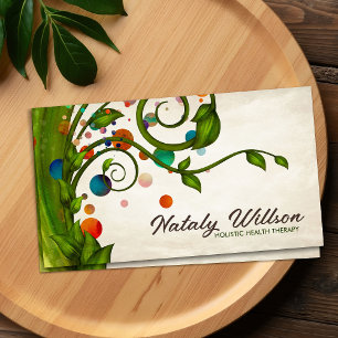 Abstract Watercolor swirl branch Business Card
