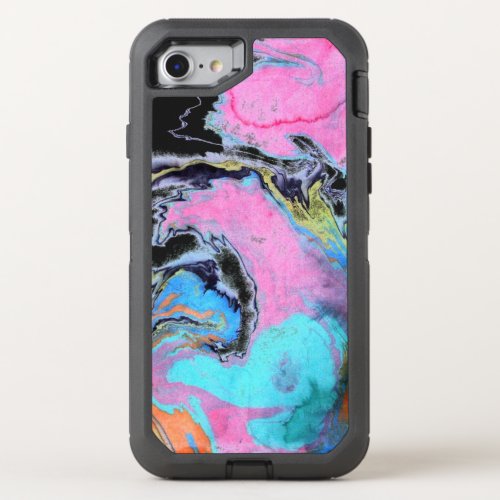 Abstract Watercolor Swirl OtterBox Defender iPhone SE87 Case