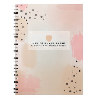 Abstract Watercolor Teacher Notebook by thepinkschoolhouse at Zazzle