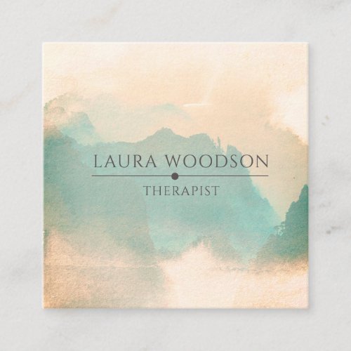 Abstract Watercolor Therapist Business Card