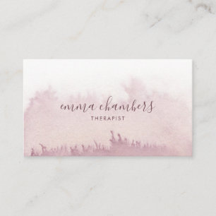 Abstract Watercolor Therapist Counselor Dusky Rose Business Card