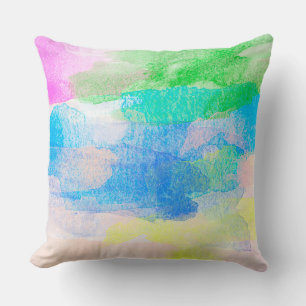 Abstract Watercolor Throw Pillow