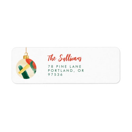 Abstract Watercolor Tree Ornaments Return Address Label
