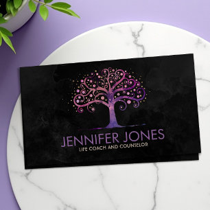 Abstract Watercolor Tree Violet Purple Business Card