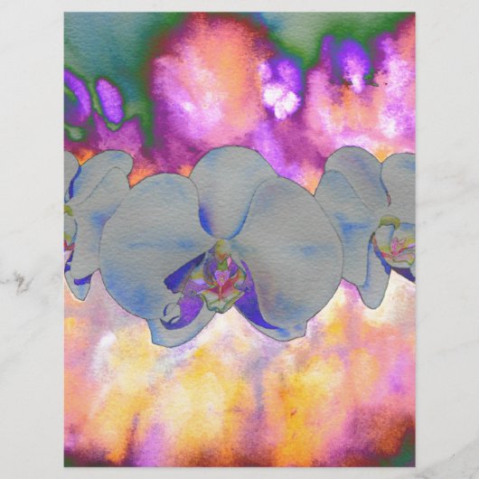 Abstract watercolor tropical floral orchids (Front)