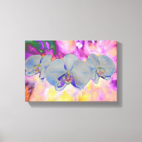  Abstract watercolor tropical floral orchids Canvas Print