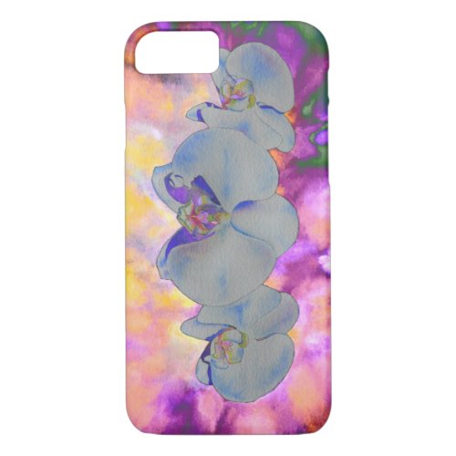 Abstract watercolor tropical floral orchids iPhone 87 Case
