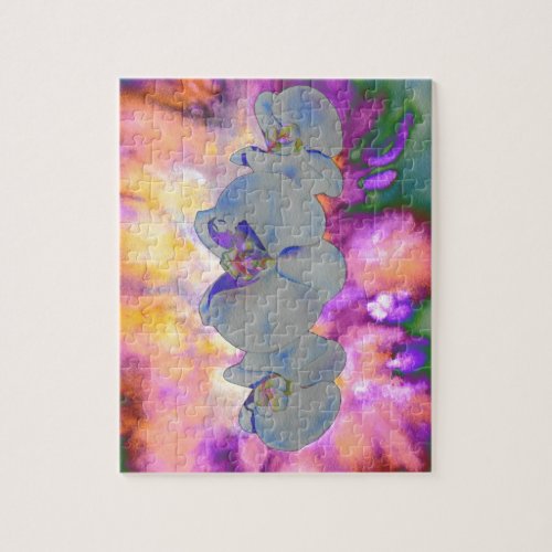  Abstract watercolor tropical floral orchids Jigsaw Puzzle