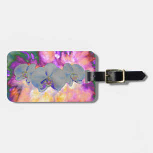 Abstract watercolor tropical floral orchids Luggage Tag