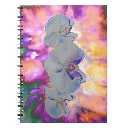  Abstract watercolor tropical floral orchids Notebook