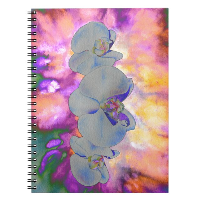  Abstract watercolor tropical floral orchids Notebook (Front)