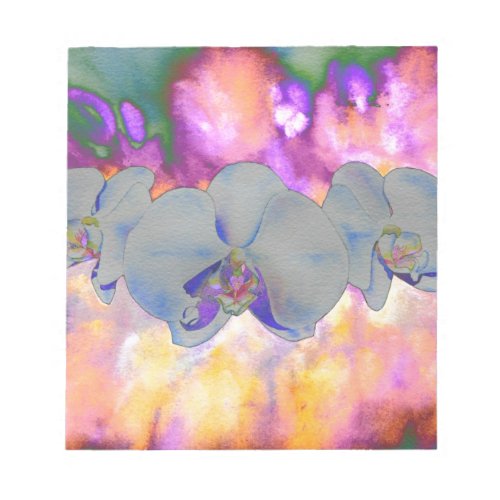  Abstract watercolor tropical floral orchids Notepad