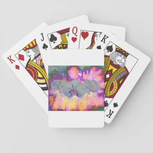  Abstract watercolor tropical floral orchids Playing Cards