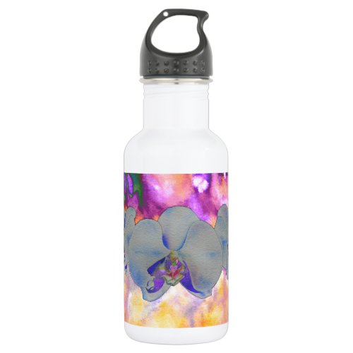  Abstract watercolor tropical floral orchids Stainless Steel Water Bottle