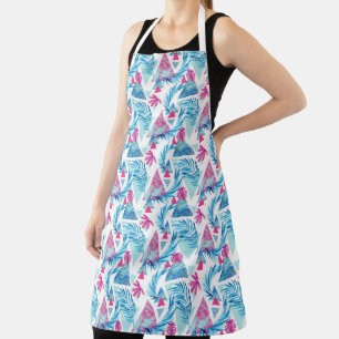 Abstract Watercolor Tropical Leaf Apron