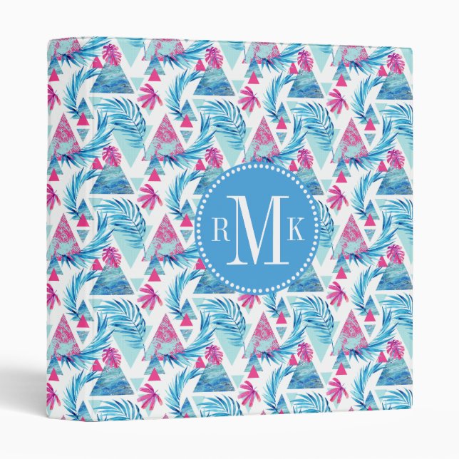 Abstract Watercolor Tropical Leaf Pattern Binder (Front/Spine)