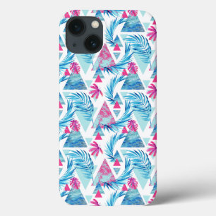 Abstract Watercolor Tropical Leaf Pattern iPhone 13 Case