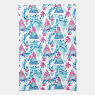 Abstract Watercolor Tropical Leaf Pattern Towel