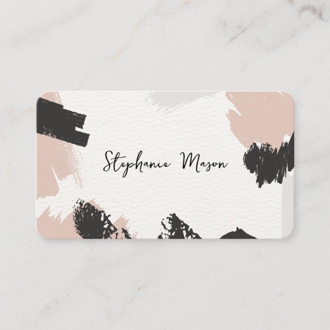 Abstract Watercolor Unique Simple Business Card (Front)