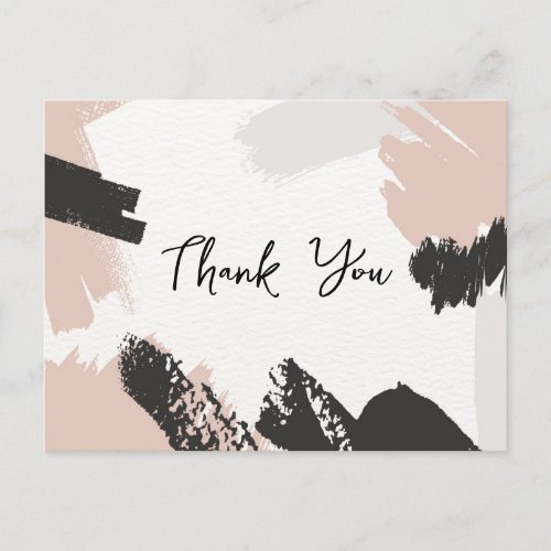 Abstract Watercolor Unique Simple Thank You Card
