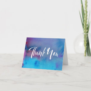 Abstract Watercolor Wash Thank You Typography Card