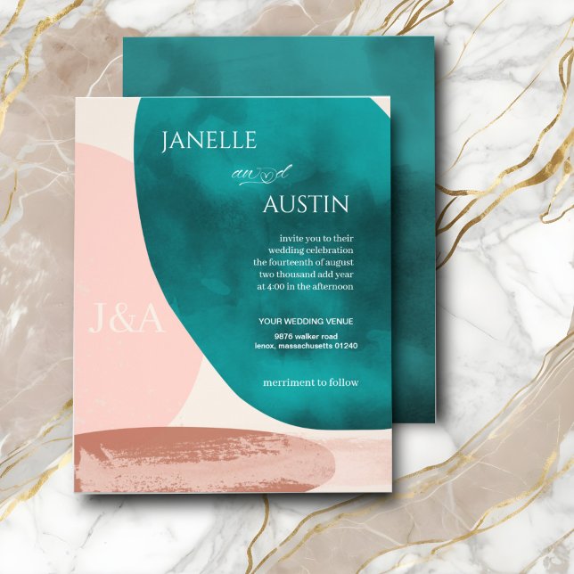  Abstract Watercolor Wedding Invitation Flyer (Creator Uploaded)