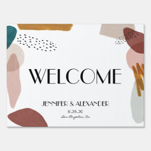 Abstract watercolor welcome sign