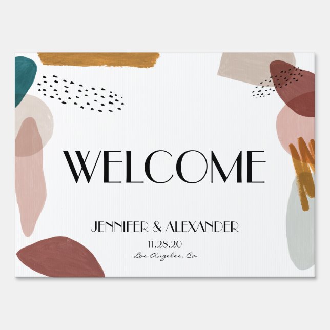 Abstract watercolor welcome sign (Front)