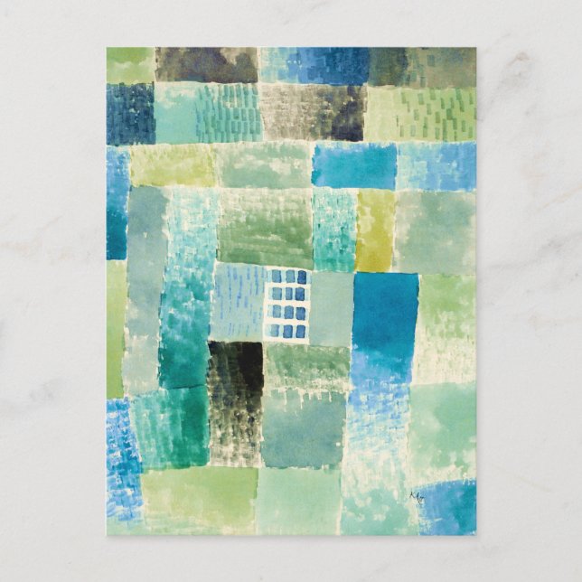 Abstract watercolor window by Paul Klee Postcard (Front)