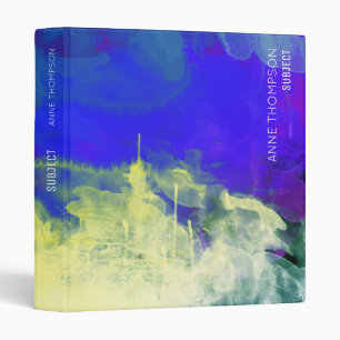 Abstract watercolor with custom subject 3 ring binder