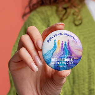 Abstract Watercolor Womens Day Button