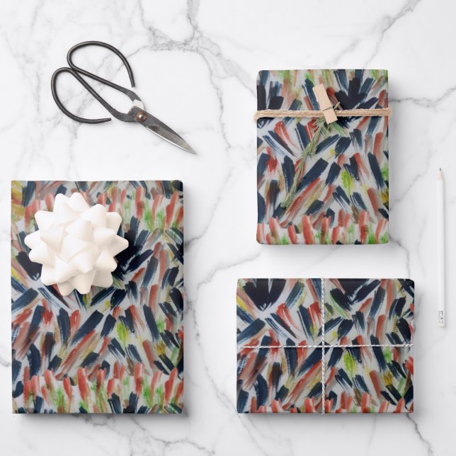 Abstract Watercolor  Wrapping Paper Sheets (Front)