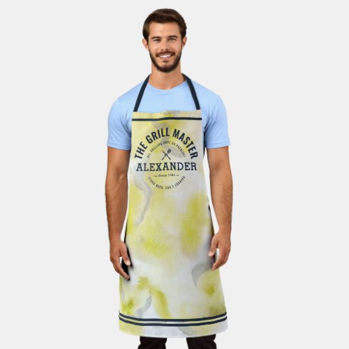 Abstract Watercolor Yellows Grill Master Tie_Dye  Apron