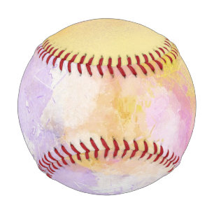 Abstract Watercolors - Orange Background Baseball