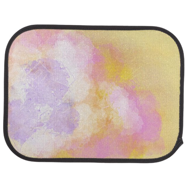 Abstract Watercolors - Orange Background Car Floor Mat (Rear)
