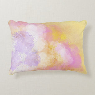 Abstract Watercolors - Orange Background Decorative Pillow