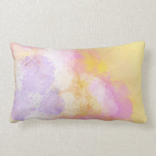 Abstract Watercolors - Orange Background Lumbar Pillow