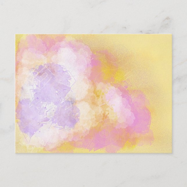 Abstract Watercolors - Orange Background Postcard (Front)