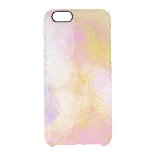 Abstract Watercolors _ Orange Background Clear iPhone 66S Case