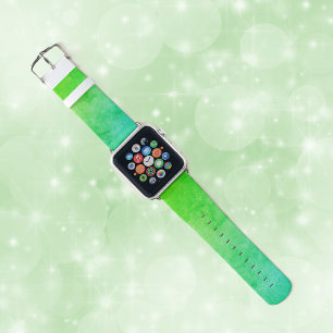 Abstract Watercolour Look Shades Bright Greens Apple Watch Band
