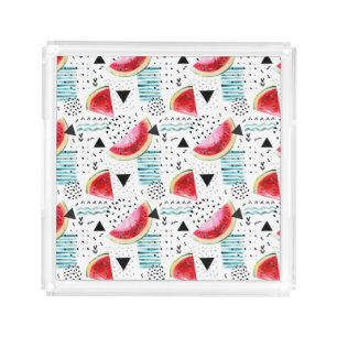 Abstract Watermelon Pattern Acrylic Tray